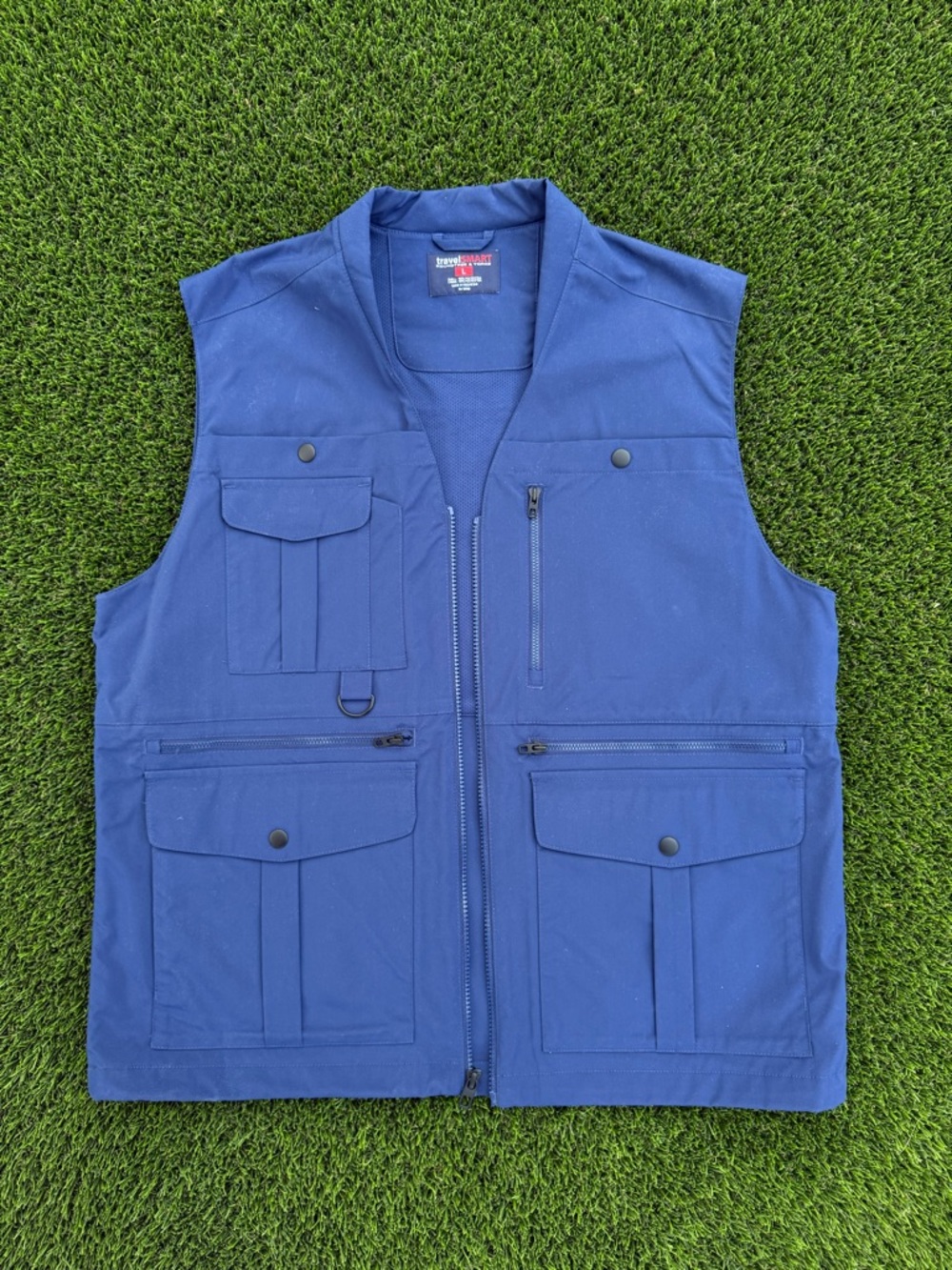 Roundtree & Yorke Men's Royal Blue Utility Vest with Multi-Pocket Design